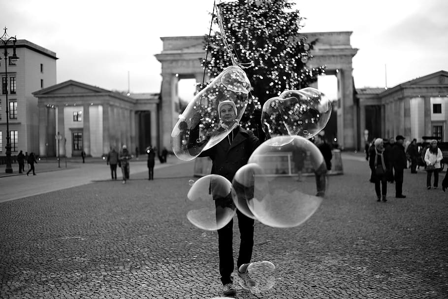 germany, berlin, berlim, bubble, christmas tree, christmas light HD wallpaper