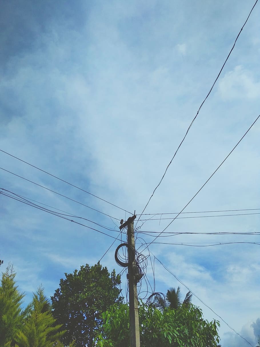 india, kerala, cable, electricity, power line, sky, cloud - sky HD wallpaper