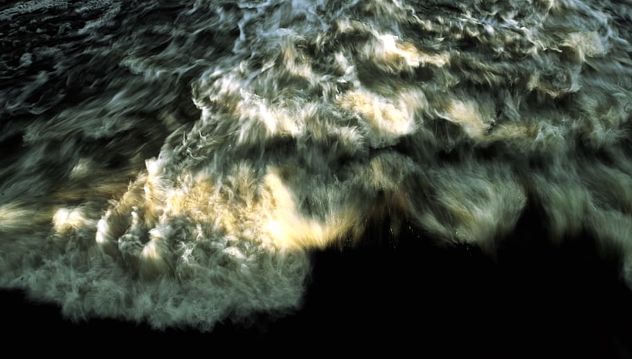 Photography of Splashing Water, dark, light, motion, ocean, sand HD wallpaper
