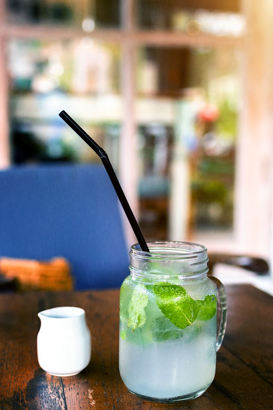 Cocktail Drink With Mint Herb in Mason Jar, beverage, close-up HD wallpaper