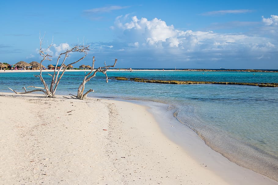 aruba, san nicolas, baby beach, summer, sand, sea, water, land, HD wallpaper