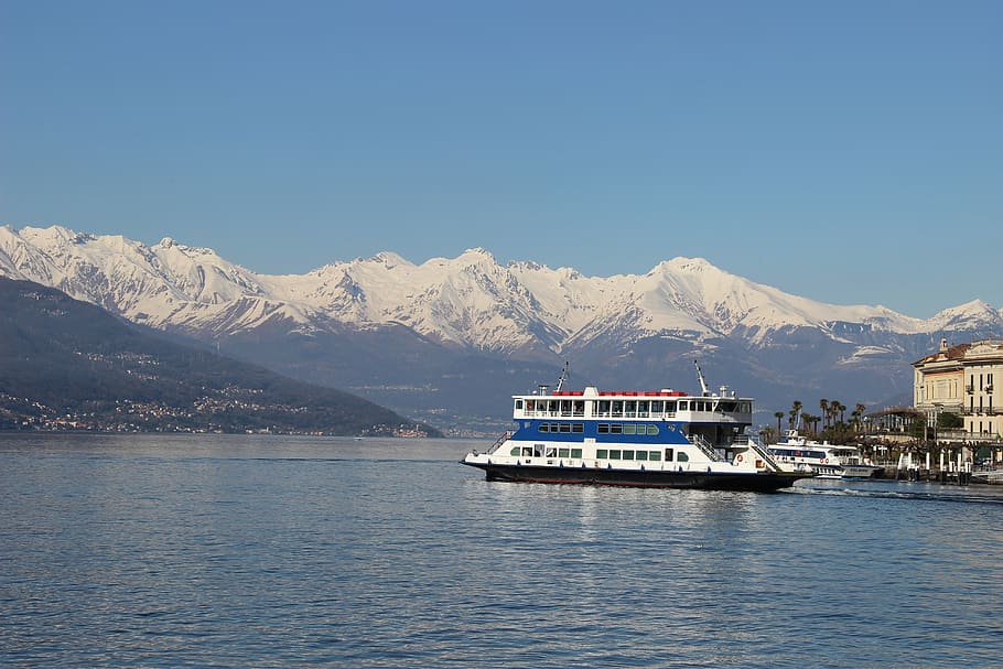 lake, ferry, como, water, nature, landscape, tourism, mountain HD wallpaper