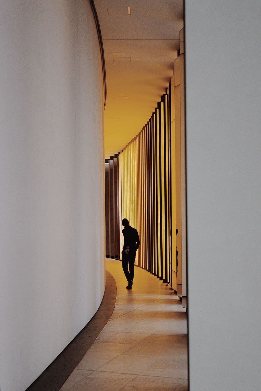 Person Standing on Hallway, architecture, interior design, modern HD wallpaper