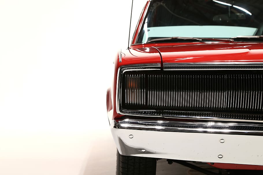 red vehicle surrounded by white surface, car, transportation HD wallpaper