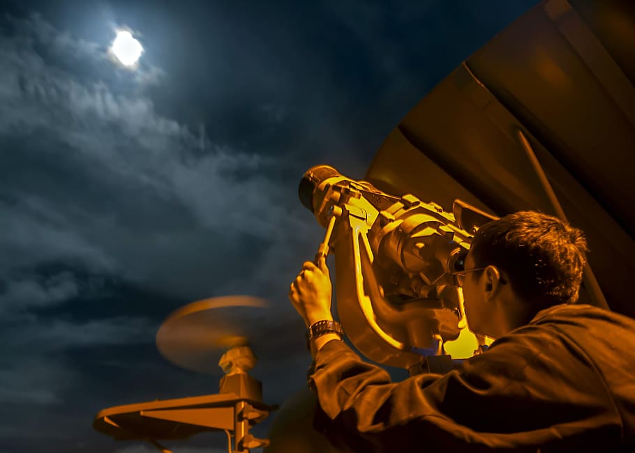 base, military, telescope, work, job, night, human, activity HD wallpaper
