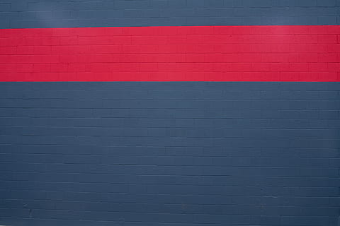 red and blue tiled wall, art, building, line, stripe, brick, horizontal HD wallpaper