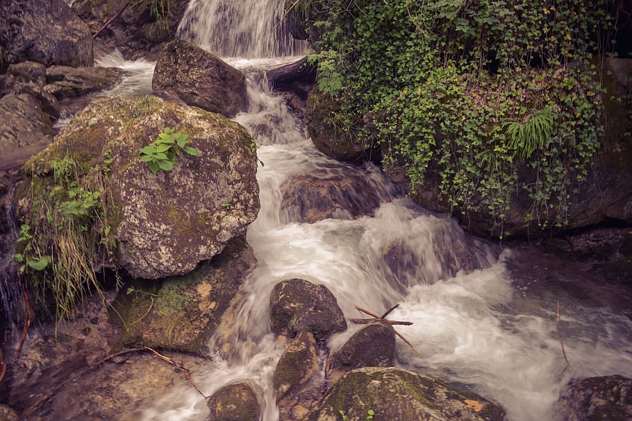 waterfall, landscape, river, nature, stream, outdoors, scenic HD wallpaper