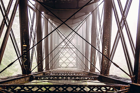 metal, bridge, architecture, steel, construction, old, industrial HD wallpaper