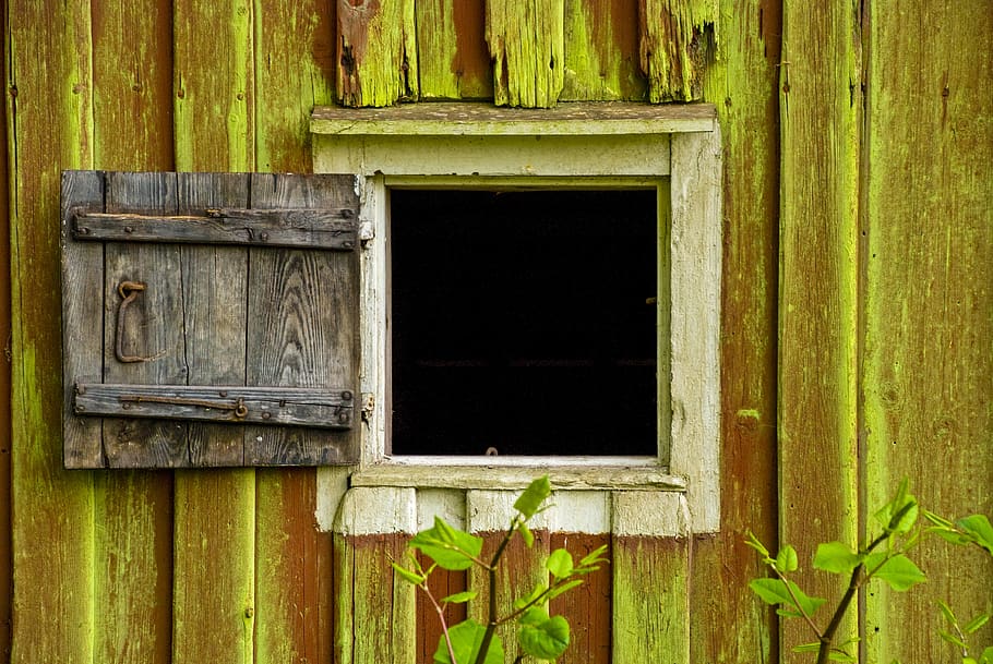 Open Brown Wooden Window, close-up, rustic, wall, wood - material HD wallpaper