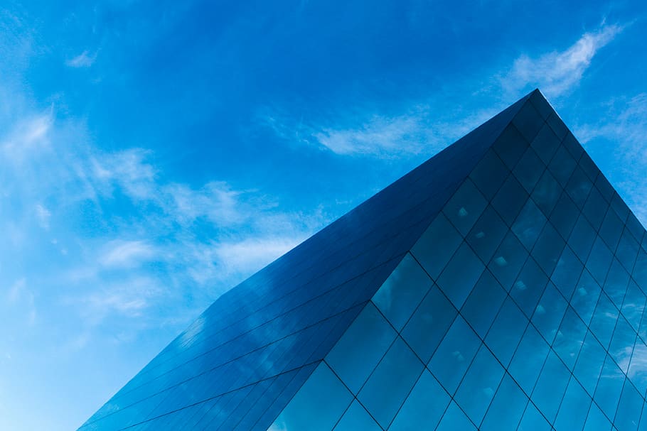 Black Metal Pyramid Illustration, architecture, blue, building, HD wallpaper