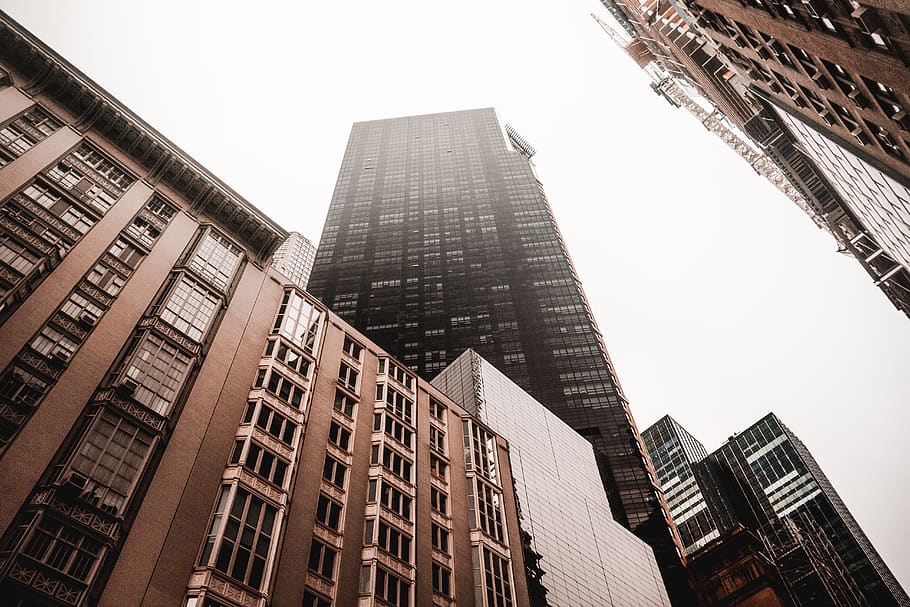 building, skyscraper, window, fog, city, urban, nyc, architecture HD wallpaper