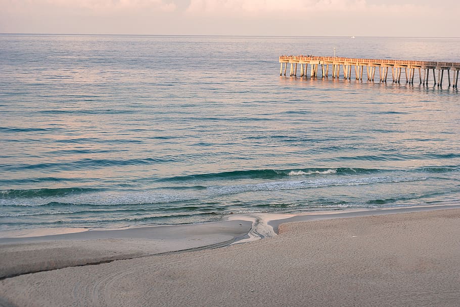 beach, ocean, pier, sand, summer, blue, paradise, sea, water HD wallpaper