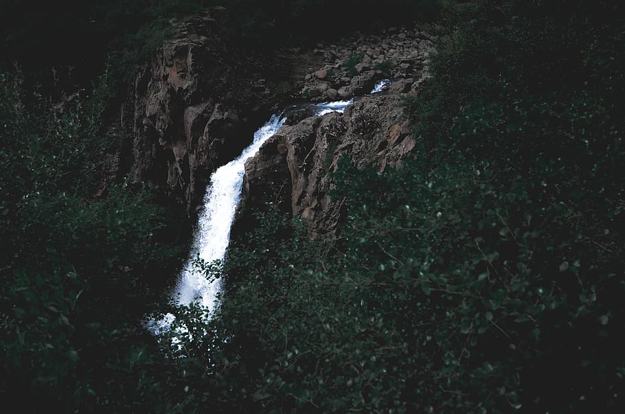 waterfalls surrounded by trees, nature, outdoors, river, adventure HD wallpaper