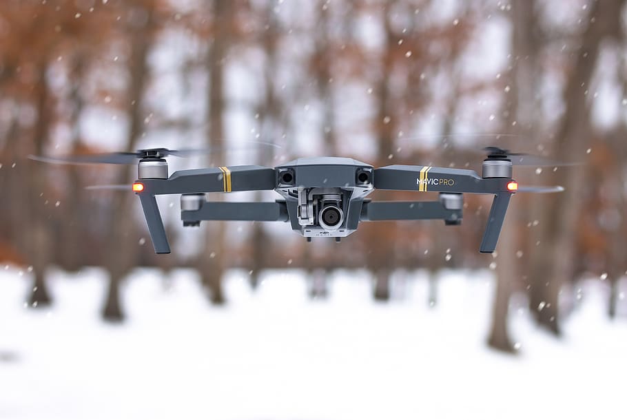 selective focus photography of gray DJI Mavic Pro floating during daytimer, HD wallpaper