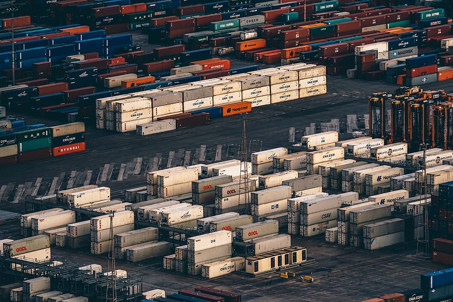 container, van, export, travel, cargo, wharf, cargo container, HD wallpaper