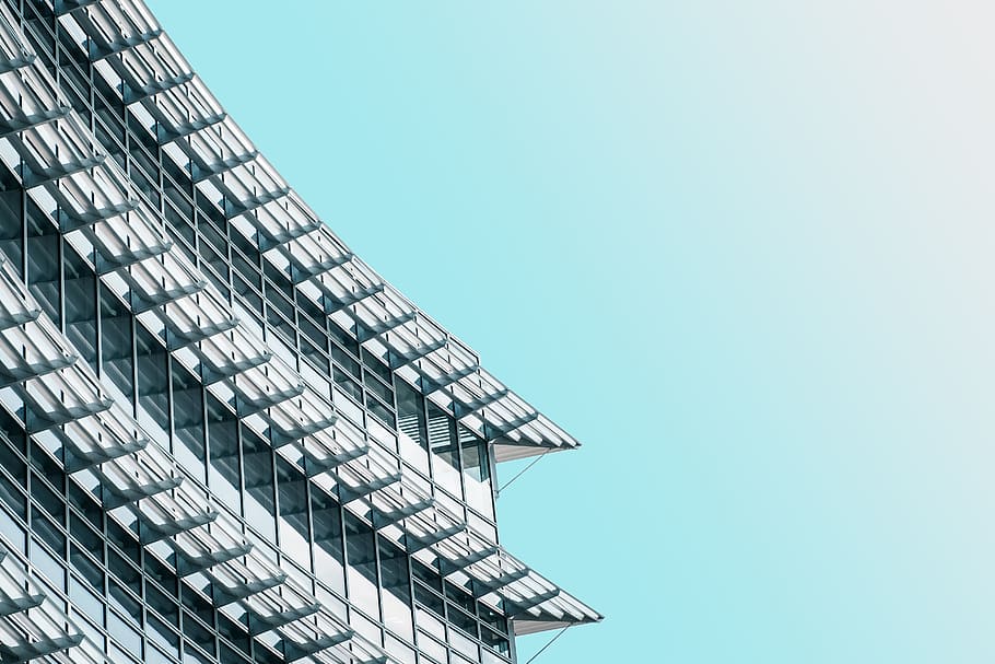 low-angle photography of concrete building, modern, minimalism HD wallpaper