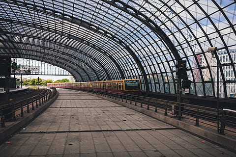 germany, berlin, perspective, train station, structure, architecture HD wallpaper
