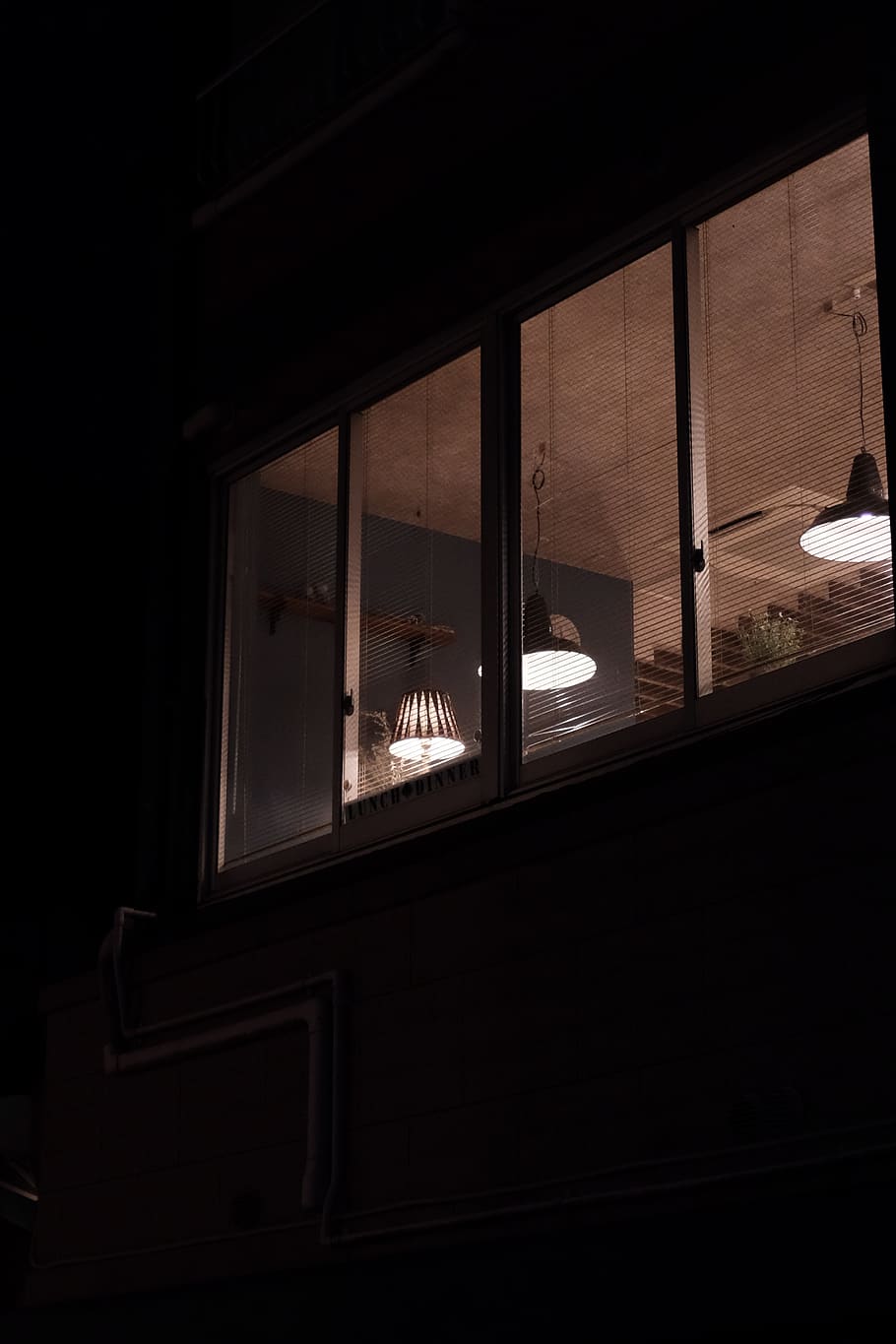 gray slide window, home decor, lighting, lights, street, cafe, HD wallpaper