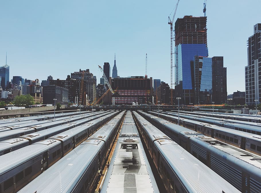 construction, train, railway, track, building, city, urban HD wallpaper