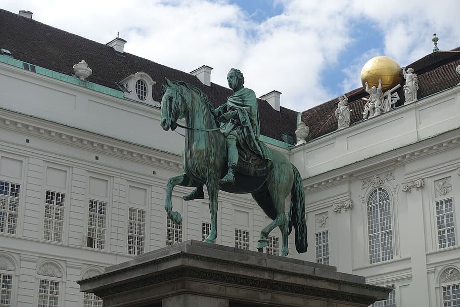 vienna, austria, architecture, statue, city, low angle view HD wallpaper