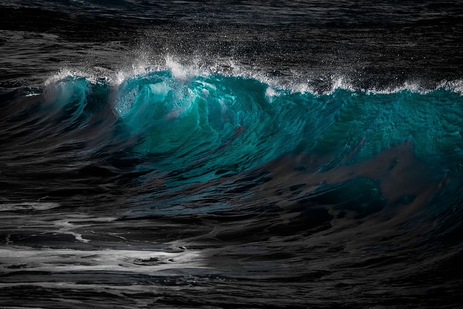 wave, water, surf, ocean, sea, spray, wind, motion, swirl, splash HD wallpaper