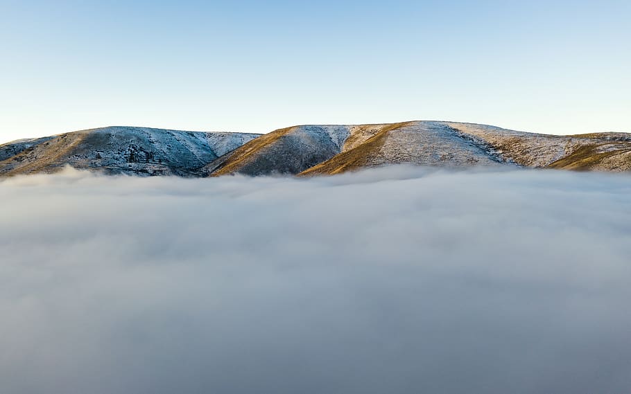 mountain over the clouds, nature, outdoors, mountain range, ellensburg HD wallpaper