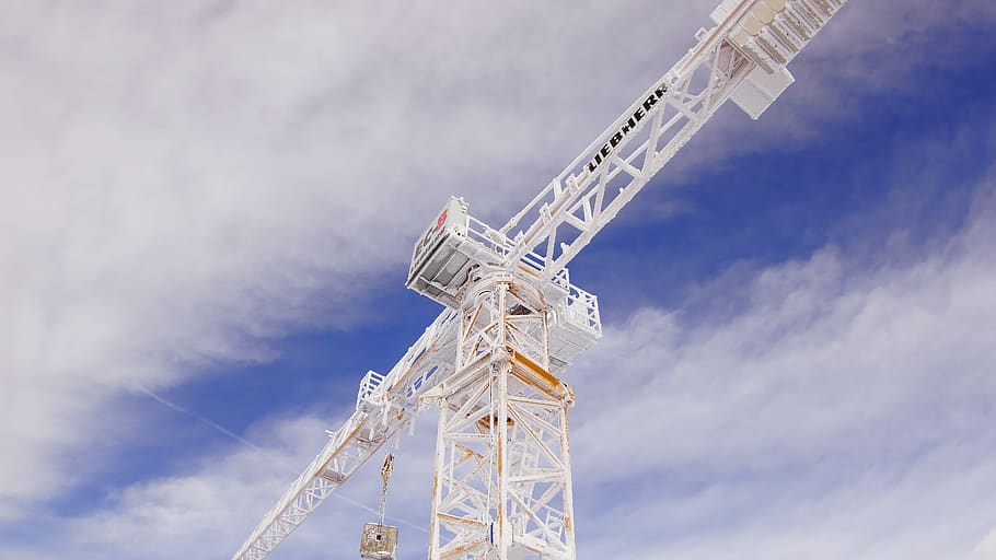 zugspitze, cloud - sky, low angle view, industry, crane - construction machinery HD wallpaper