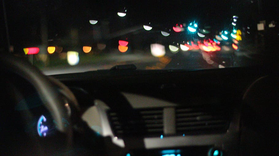 car, drive, bokeh, night, canon, 50mm, mode of transportation HD wallpaper