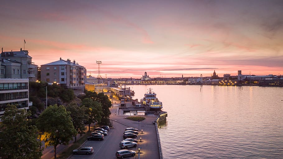 helsinki, finnish, uusimaa, city, scandinavia, sunset, sky, HD wallpaper