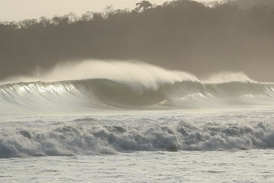 panama, playa venao, wave, beach, surf, background, nature, HD wallpaper