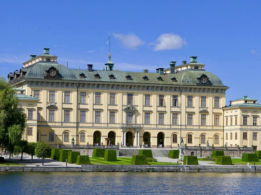 castle, drottningholm, summer residence, lake, palace, stockholm, HD wallpaper