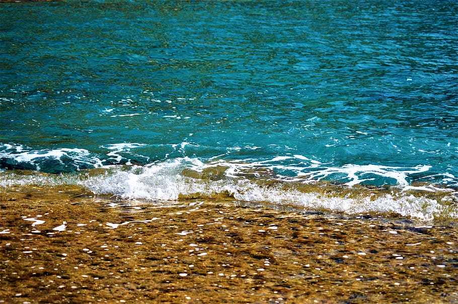 lebanon, sea, ocean, waves, nature, life, teel, water, colors, HD wallpaper