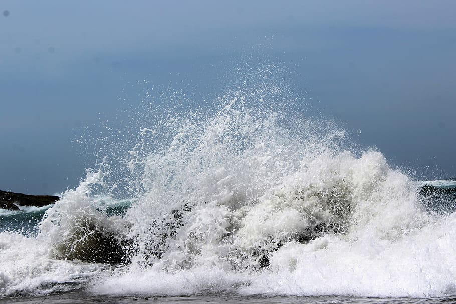 waves, rocks, oregon, water, motion, sea, splashing, beauty in nature HD wallpaper