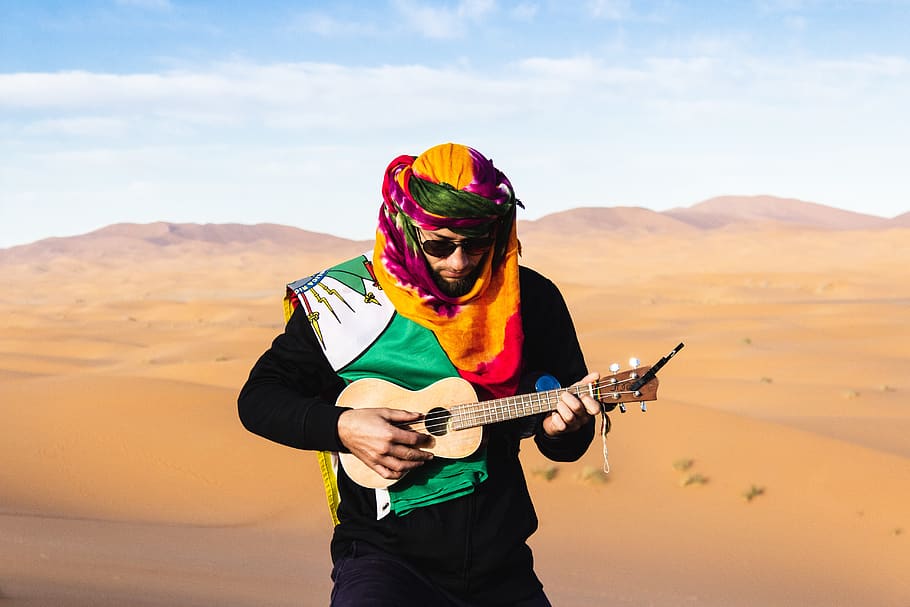 nature, human, person, soil, sand, guitar, leisure activities HD wallpaper