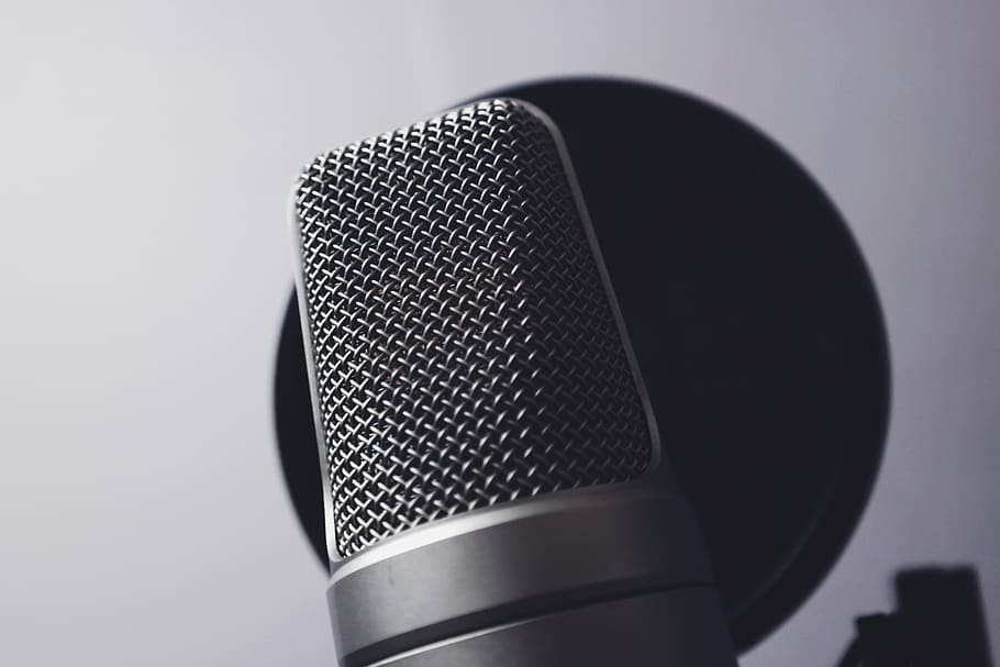 Silver Condenser Microphone, chrome, close-up, music, input device HD wallpaper