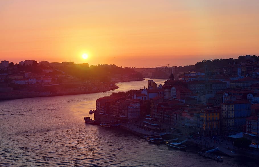 Sunset - Porto - Old Town - Northern Portugal, city, cityscape