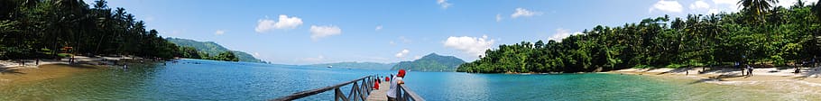 indonesia, pasir putih, beach, east java, panoramic, water HD wallpaper