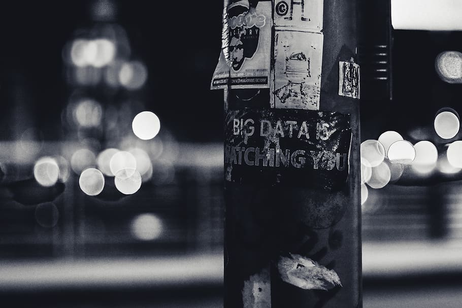 technology, data, internet, lyon, france, sticker, pole, black and white, HD wallpaper