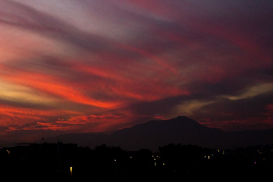 brazil, pavuna, cloud, sun, sky, lights, mountain, red, cloud - sky HD wallpaper