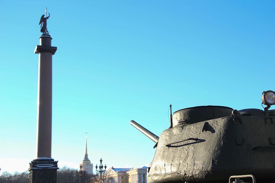 show, military, technique, spb, sky, clear sky, architecture HD wallpaper