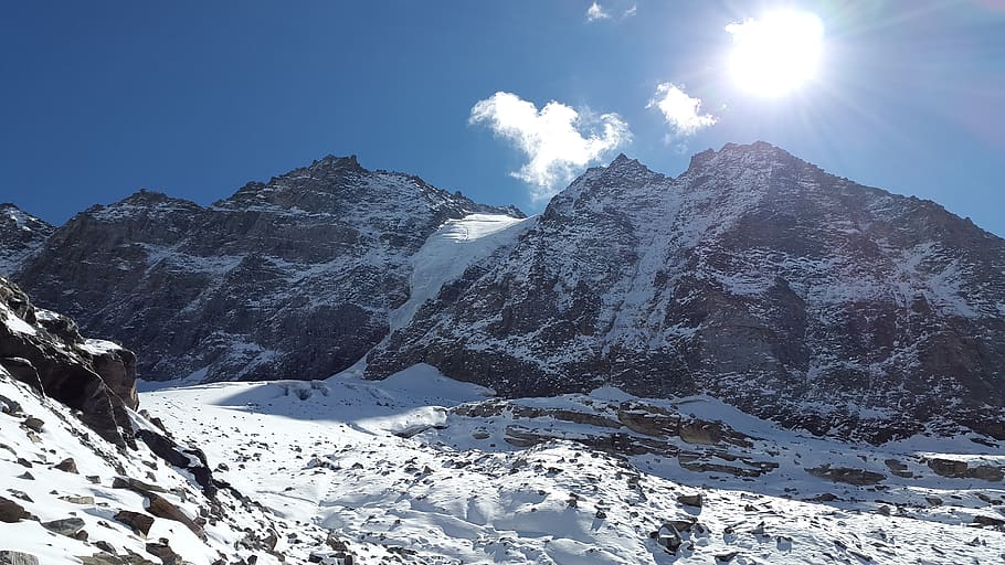 Mountains With Snow, cold, daylight, landscape, mountain peak HD wallpaper