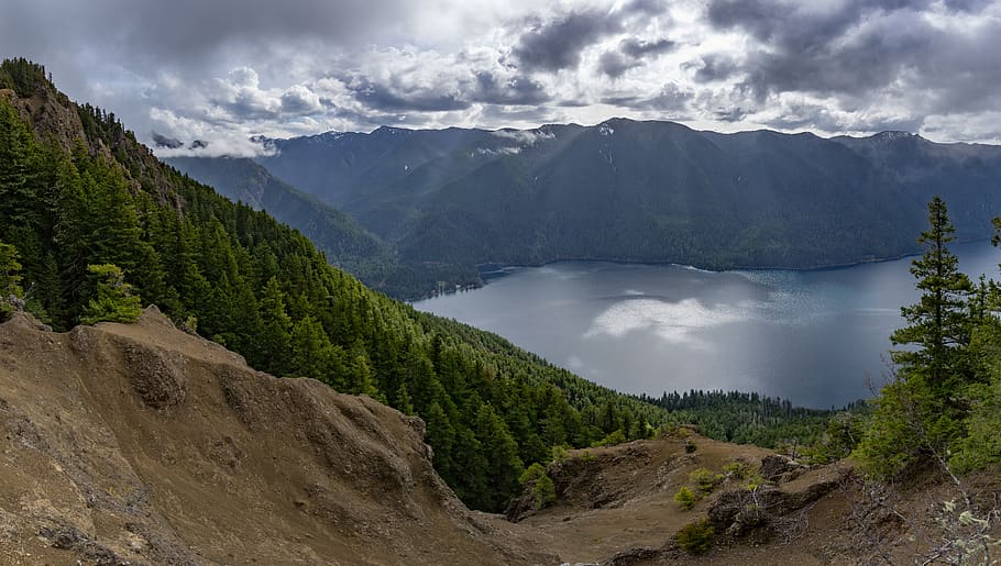 explore, hiking, forest, cloud, washington, lake, nature, tree HD wallpaper