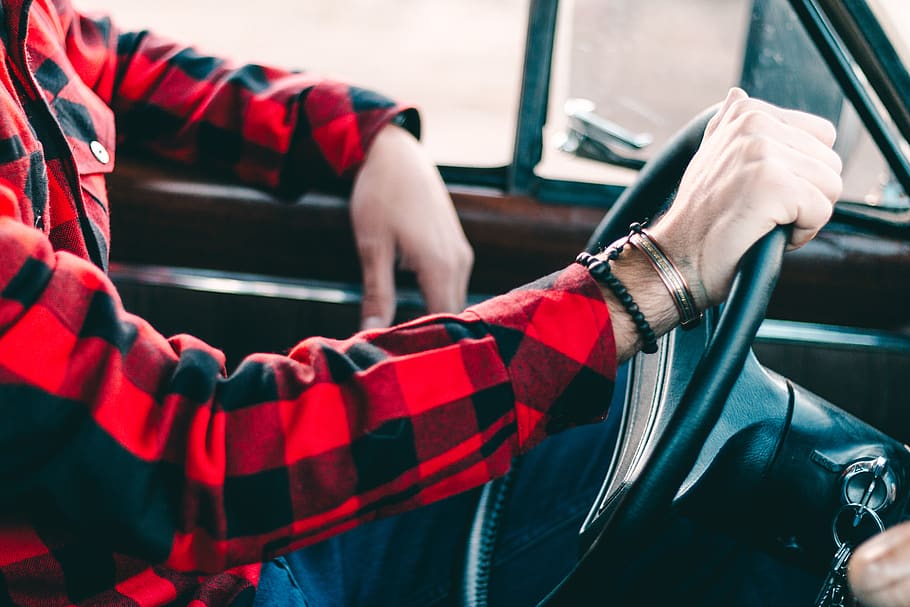 person holding steering wheel, red, mode of transportation, one person HD wallpaper