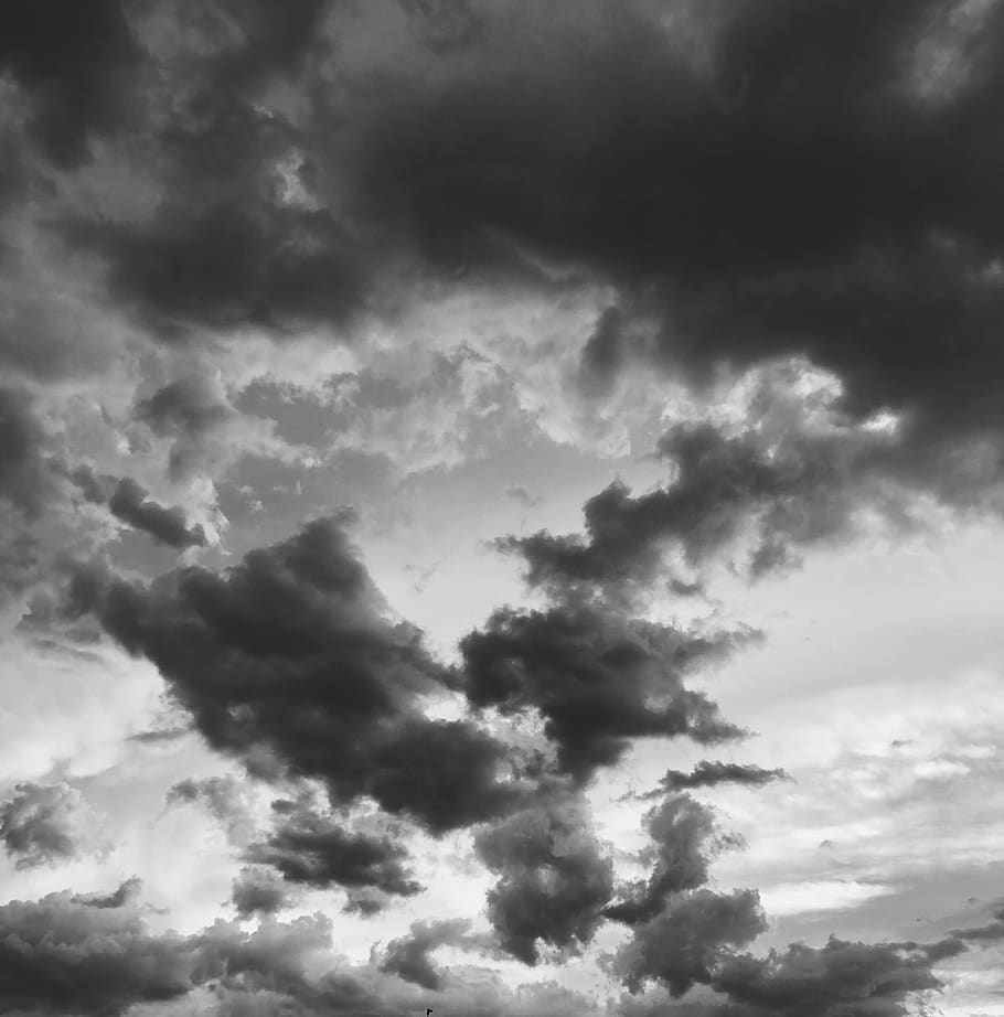 sky, wallpaper, clouds, bandw, cloud - sky, beauty in nature HD wallpaper