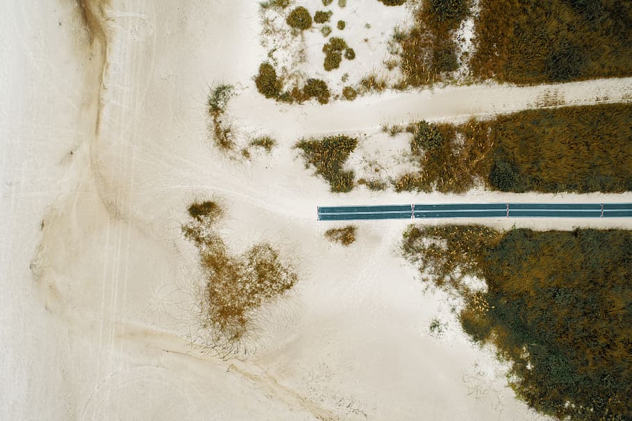 Aerial Photo of Trees and Dirt Road, aerial photography, background HD wallpaper