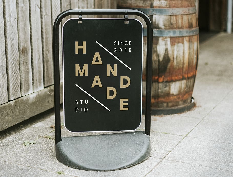 Black Signage Beside Wall, ad, advertisement, barrel, close-up HD wallpaper