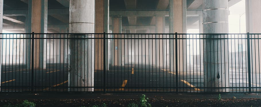 underpass, city, houston, gate, lonely, fog, winter, architecture HD wallpaper
