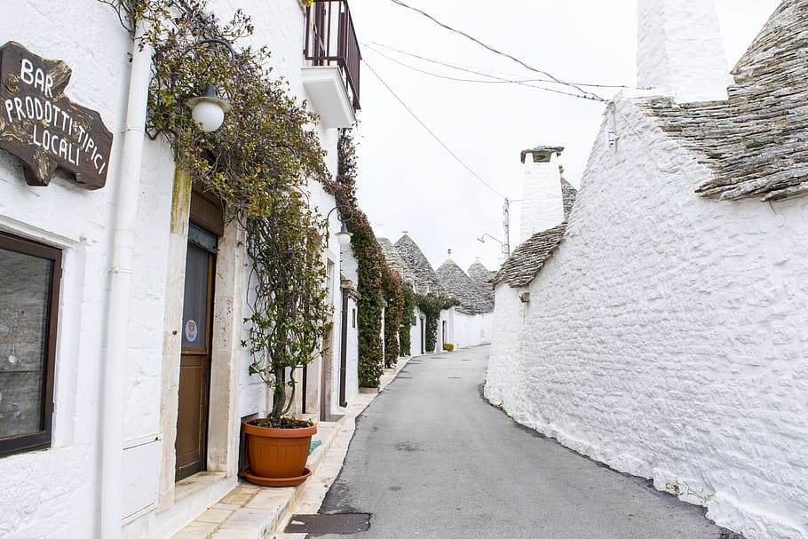 winter, architecture, outdoors, old, wood, trulli, puglia, italy HD wallpaper