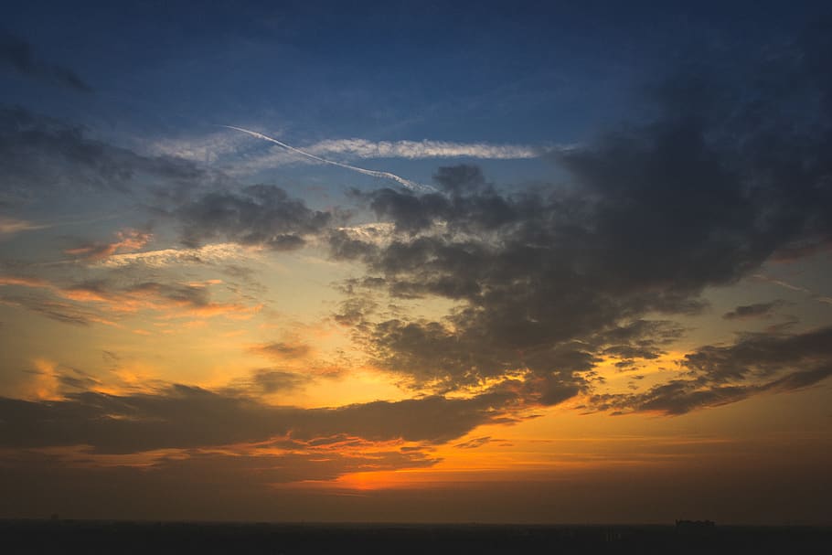sunset, clouds, sky, cloud - sky, scenics - nature, tranquility HD wallpaper