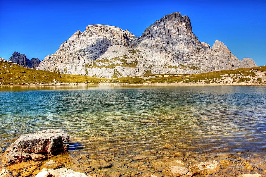 three schuster, soils, lakes,, dolomites, nature, italy, south tyrol HD wallpaper